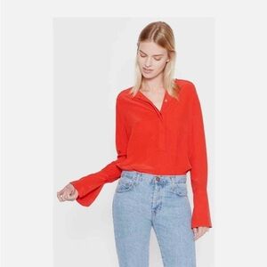 Equipment Kenley Silk Flare Sleeve Blouse size small
